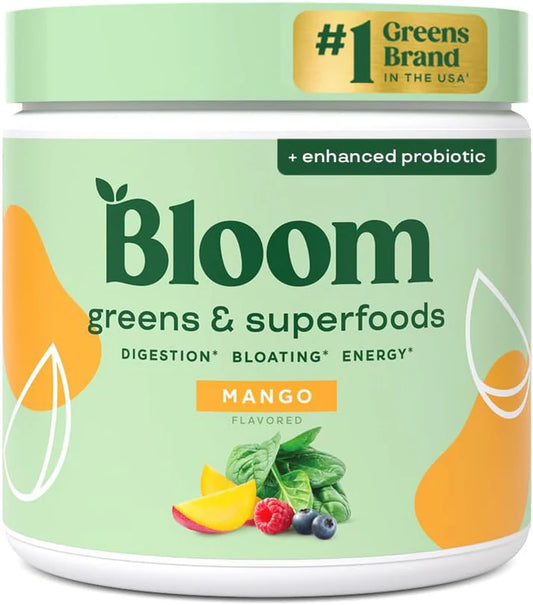 Bloom Nutrition Superfood Greens Powder, Digestive Enzymes with Probiotics and Prebiotics,