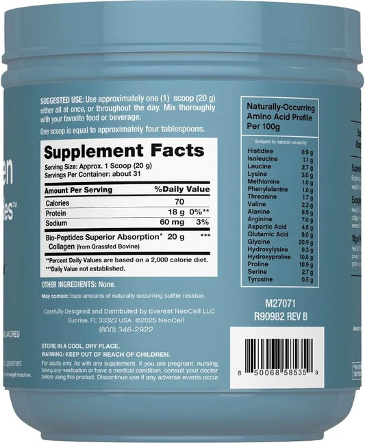 NeoCell Collagen Peptides Powder | 22oz | Super Hair, Skin, and Nails