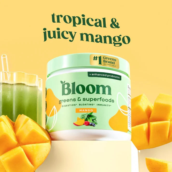 Bloom Nutrition Superfood Greens Powder, Digestive Enzymes with Probiotics and Prebiotics,