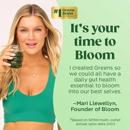 Bloom Nutrition Superfood Greens Powder, Digestive Enzymes with Probiotics and Prebiotics,