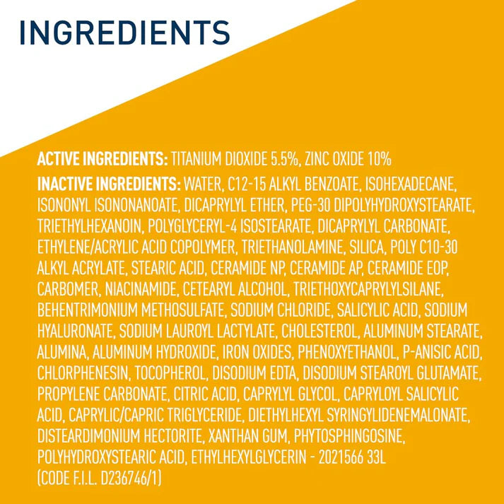 CeraVe Hydrating Mineral Sunscreen SPF 30, Blends Seamlessly For Healthy Glow, Light