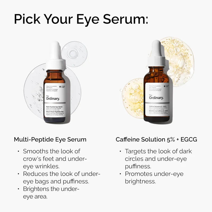 The Ordinary Multi-Peptide Eye Serum, Anti-Aging Formula for Crow’s Feet, Dark Circles