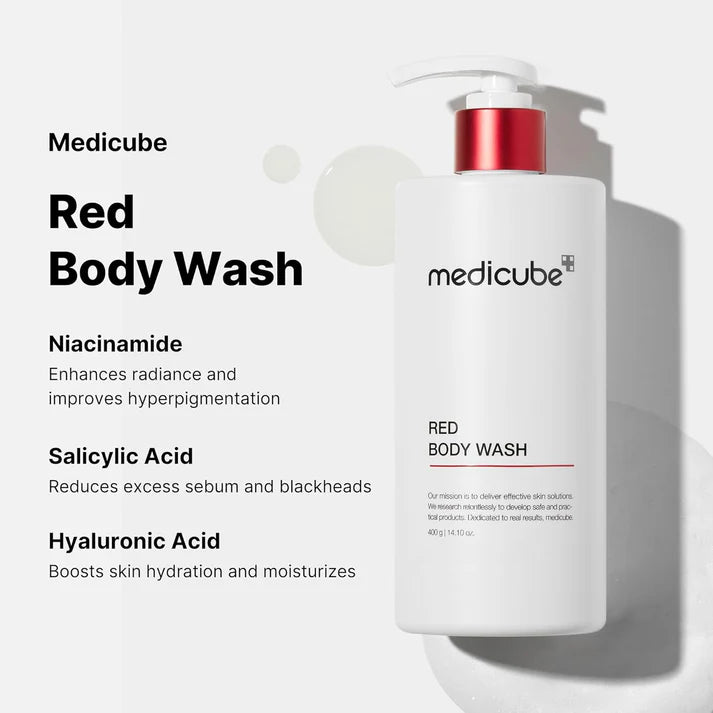 medicube Red Body Wash 14.10 Fl.oz I Low pH and Hydrating Cleanser Korean Skin Care