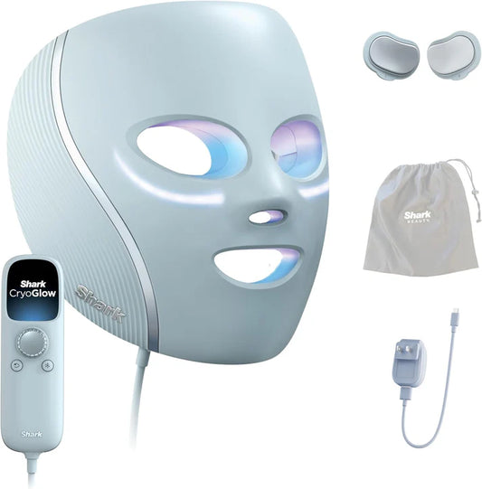 Shark CryoGlow LED Face Mask with Under-Eye Cooling, Anti-Ageing & Blemish Repair, Red & Blue LED, Infrared Light Therapy,