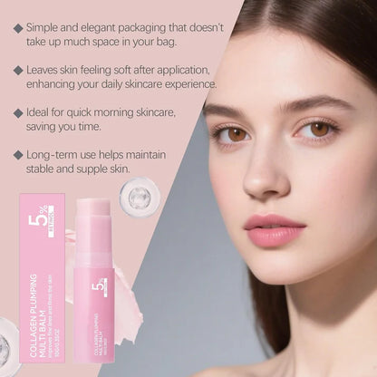 Pink Collagen Volume Multi Balm Stick, Korean Balm Stick for Face with Collagen