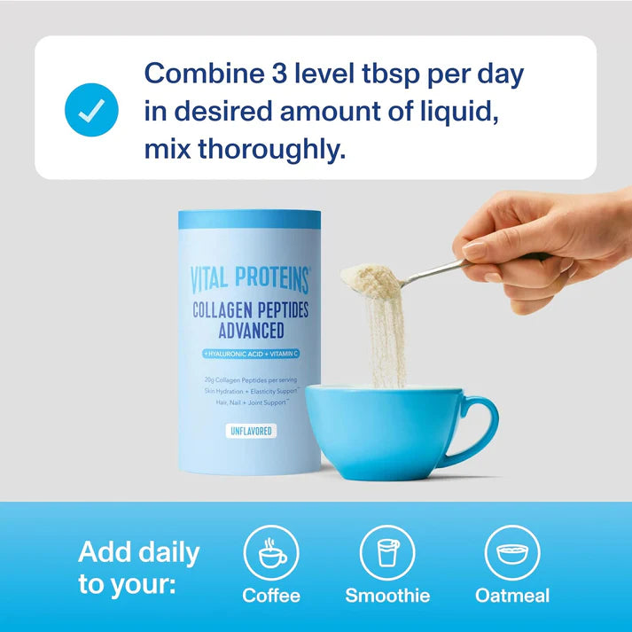 Vital Proteins Collagen Peptides Powder Advanced with Hyaluronic Acid