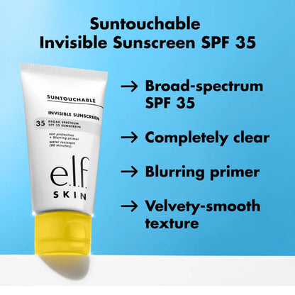 SKIN Suntouchable Invisible SPF 35 Sunscreen, Lightweight Gel for Under Makeup,