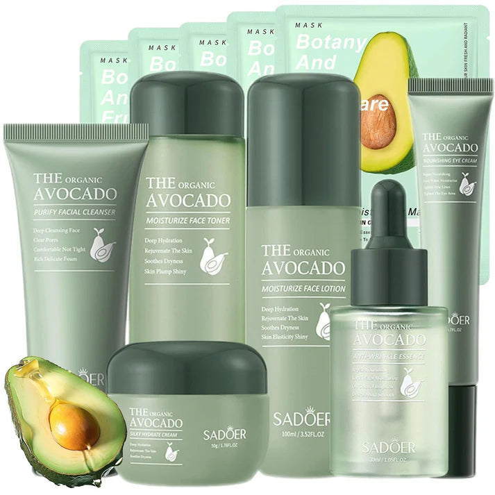 Avocado Skin Care Set, 11-In-1 Skincare Gift Set For Women Men