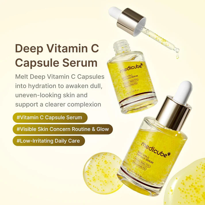 Medicube Deep Vitamin C Capsule Serum | Hydrating Vitamin C Serum for Dull & Uneven-Looking Skin