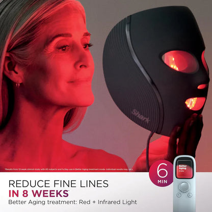 Shark CryoGlow LED Face Mask with Under-Eye Cooling, Anti-Ageing & Blemish Repair, Red & Blue LED, Infrared Light Therapy,