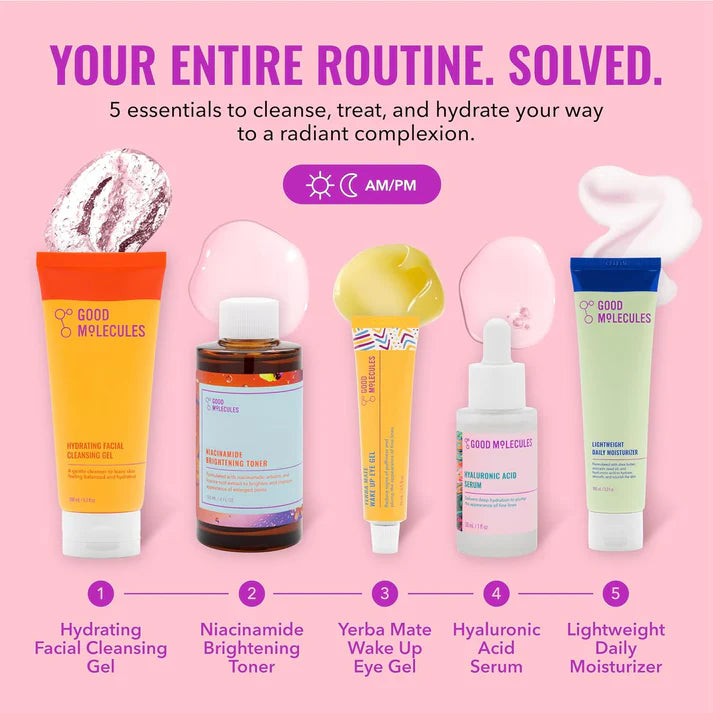 Good Molecules Daily Skincare Routine Set 5 Pieces